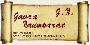 Gavra Naumparac vizit kartica